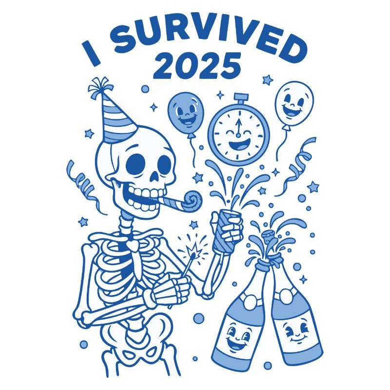 I Survived 2025 Skeleton Celebration Fun