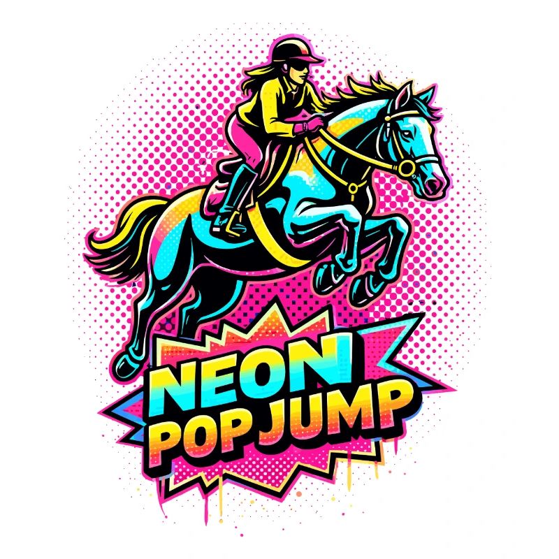 Neon Pop Jump – Reiten Springpferd