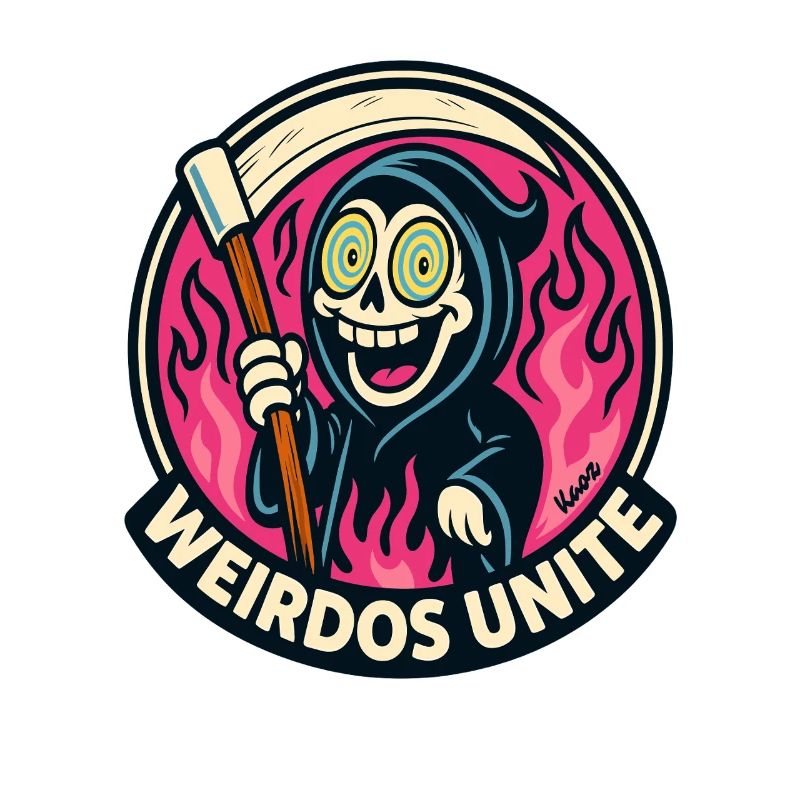Funny crazy Grim Reaper Weirdos unites