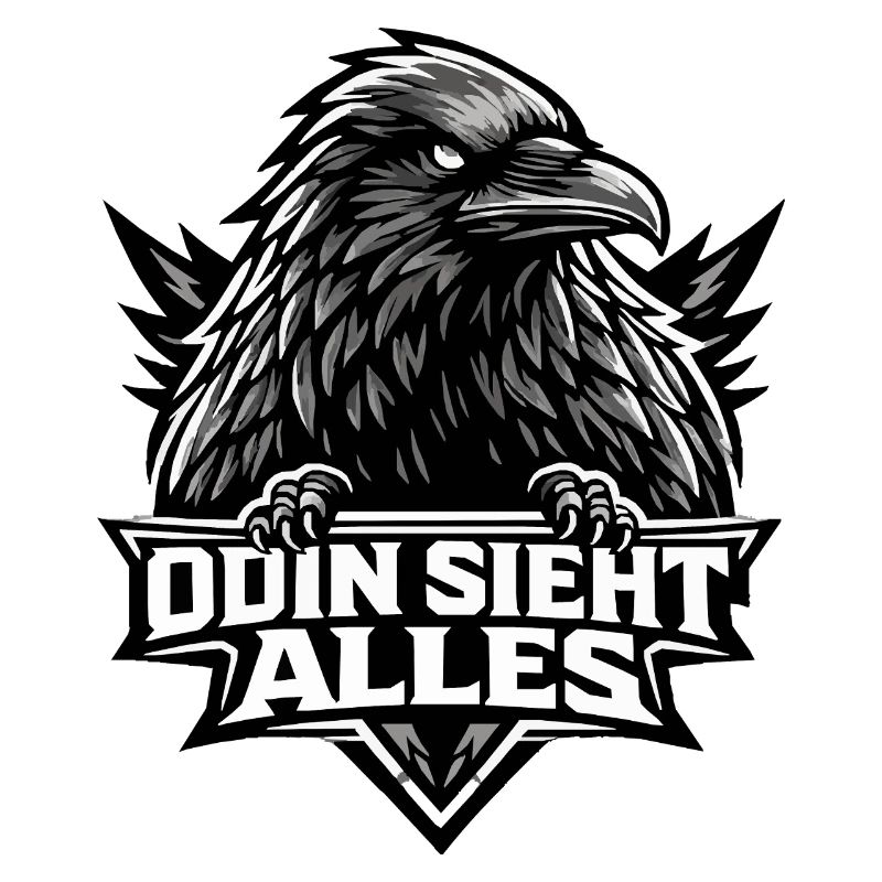 Schwarzer Rabe "Odin sieht alles"