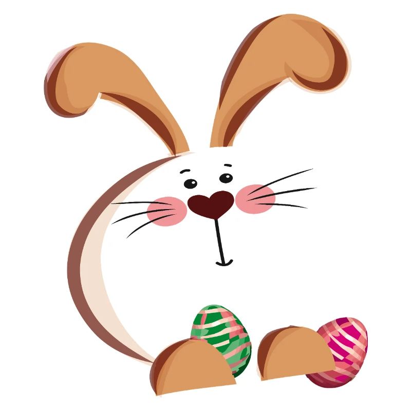 Easter bunny and colorful eggs