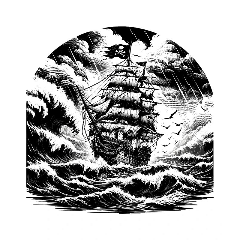 Sturmsee Piratenschiff Gravur