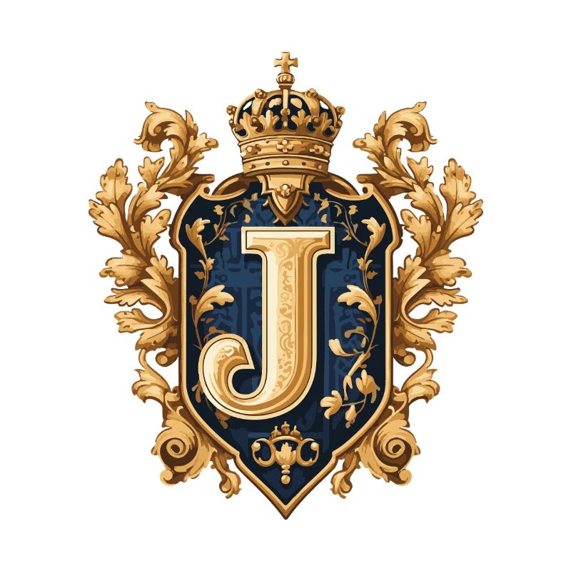 J Letter Name Crown