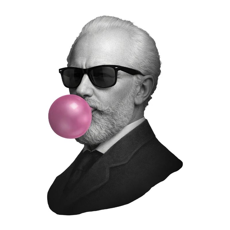 Rétro Gentleman avec du chewing-gum