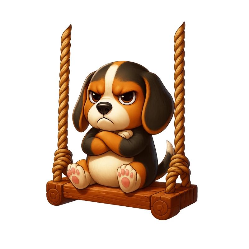 Balançoire de terrain de jeux de jeux animés Grumpy Beagle