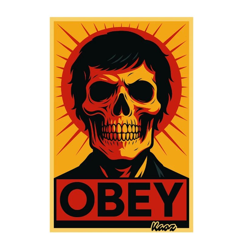 Affiche pop art Skull Rays