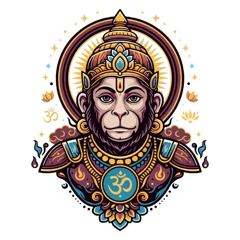 Monkey King with Om Symbol