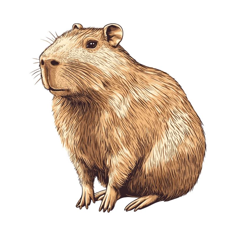 Portrait de capybara en brun chaud