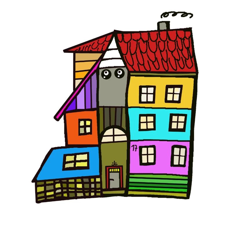 Bunte Häuser Haus Immobilie Eigenheim 