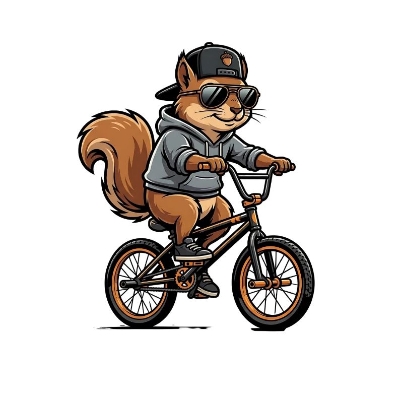 Cooles BMX Eichhörnchen mit Cap und Hoodie