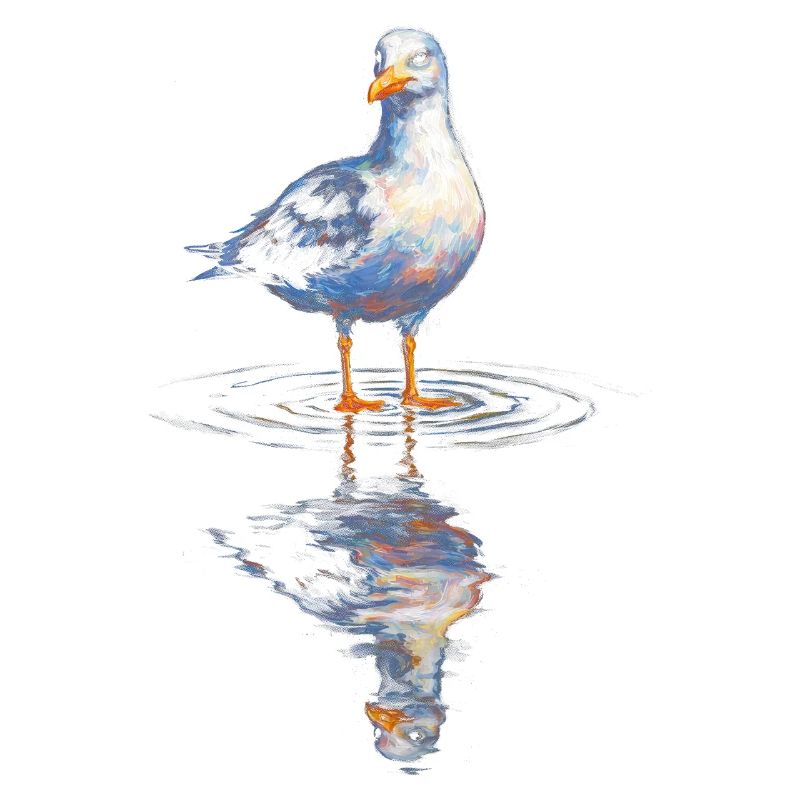 Canard réflexe d’eau en aquarelle