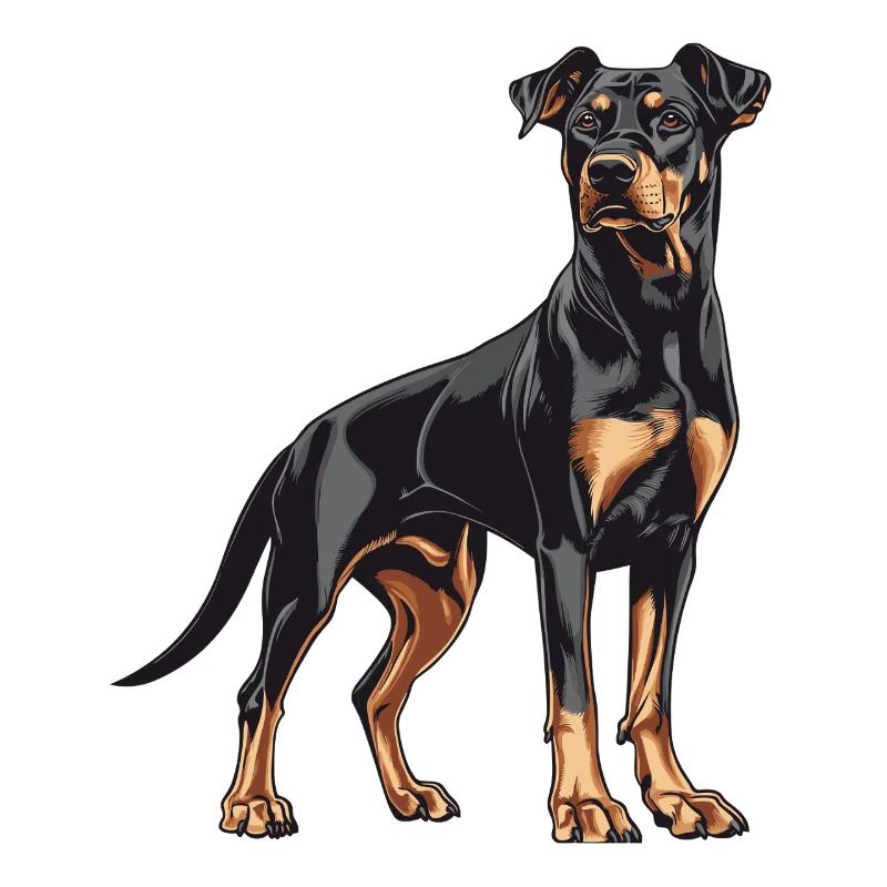 Doberman Illustration Power Elegance