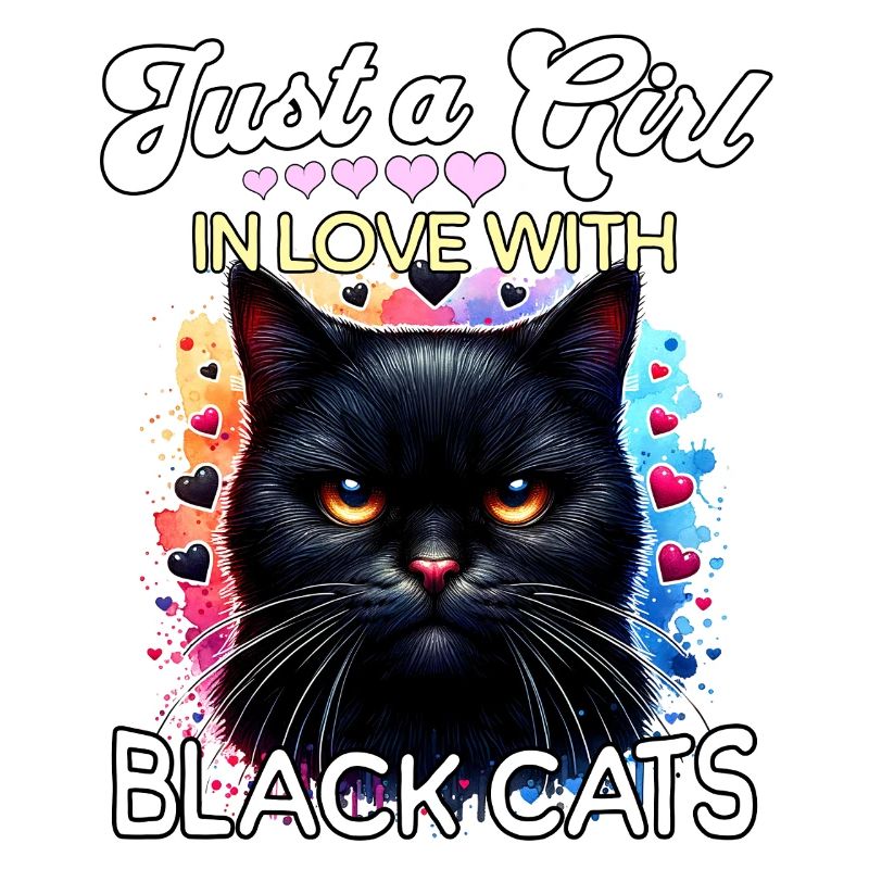 Schwarze Katze Mädchen
