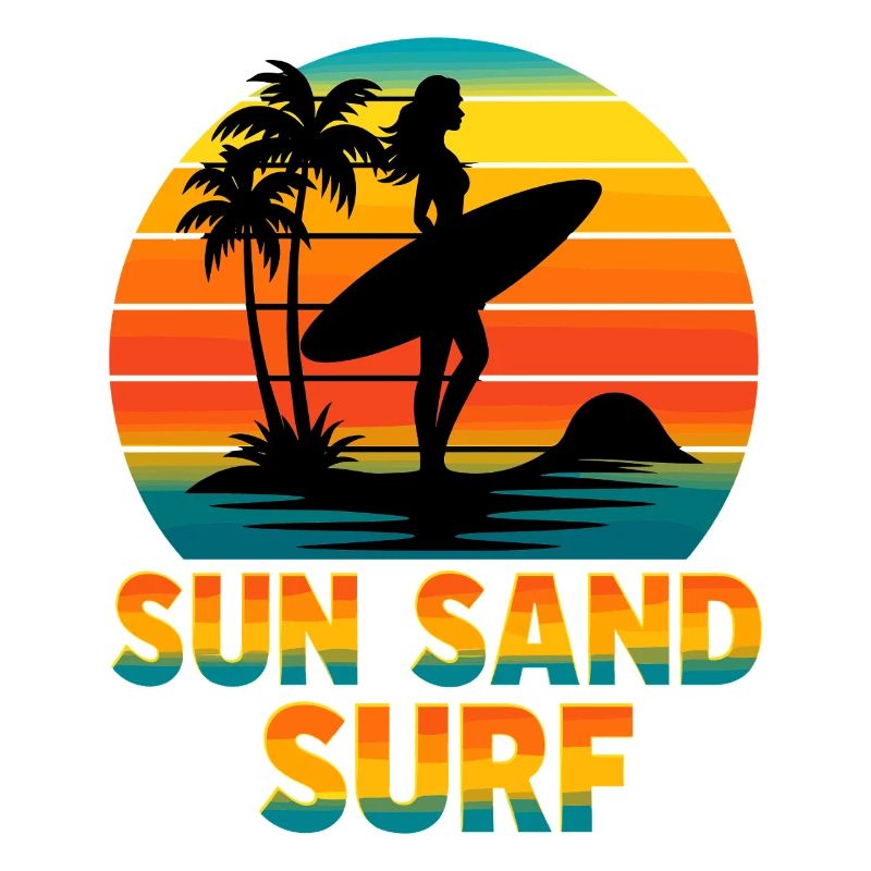 Sun Sand Surf Sunset Surfer Beach Vibes