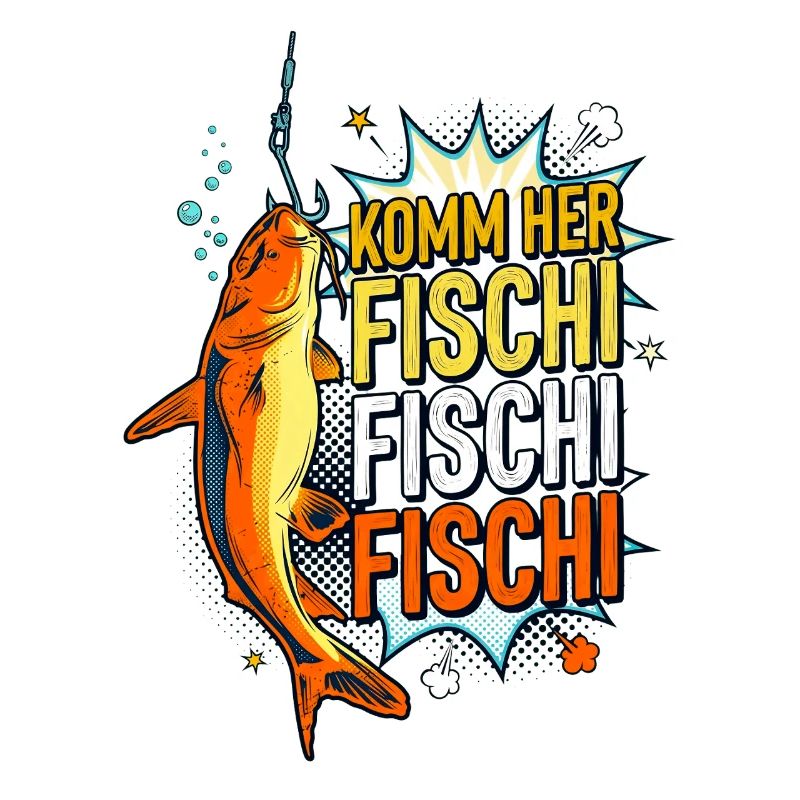 Come Here Fischi Comic Fish Angler