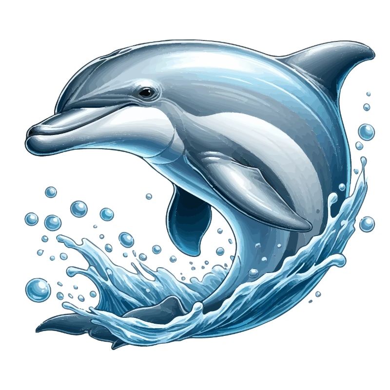 Dauphin amical (sautant hors de la mer)