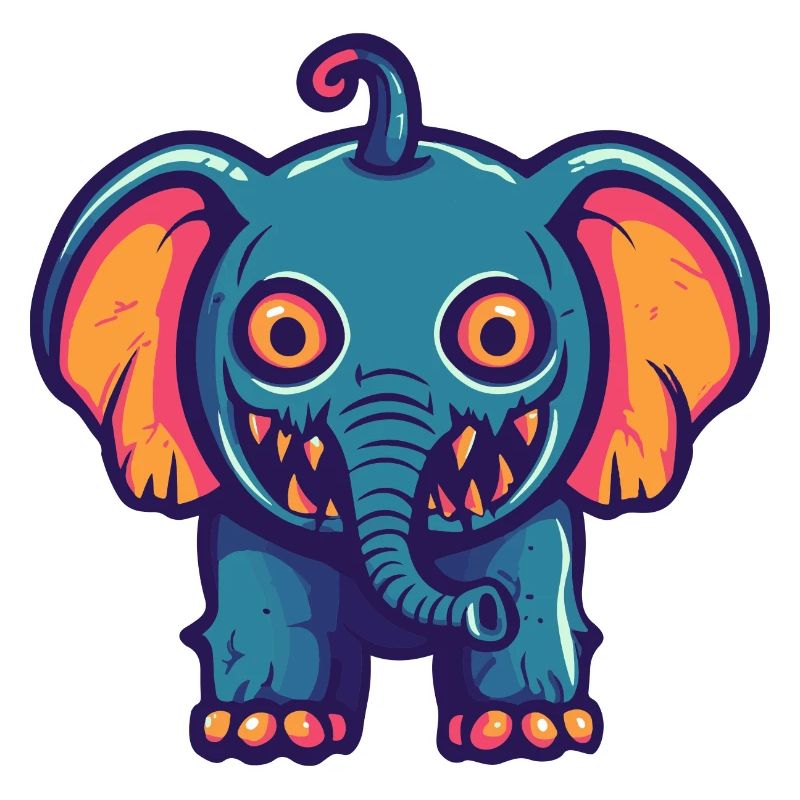Elephant Halloween Comic Funny