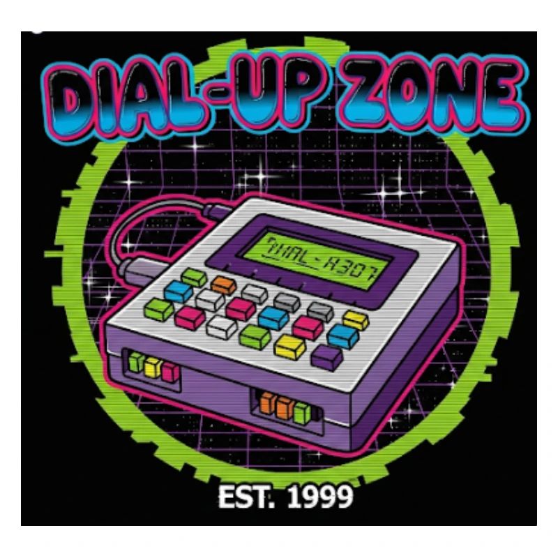 Retro Digital Phone Zone Illustration