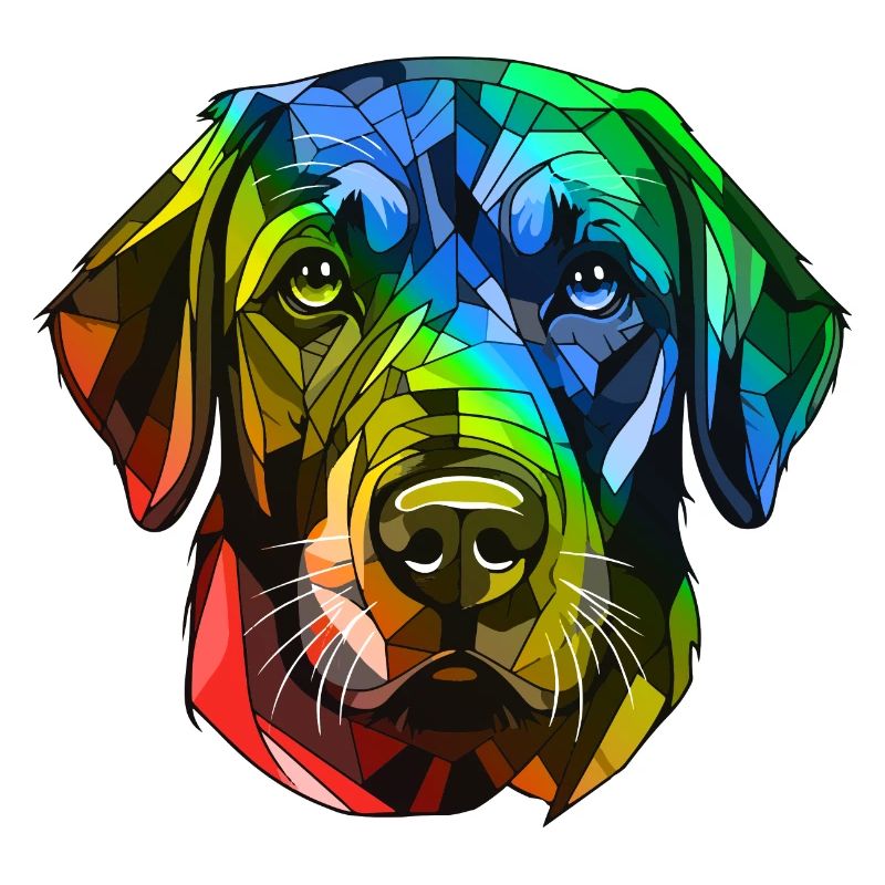 Tête de chien Labrador coloré
