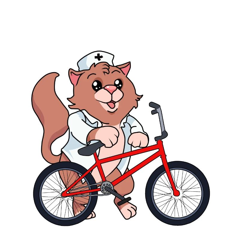 Krankenschwester Katze Notruf BMX Einsatz Rad Arzt