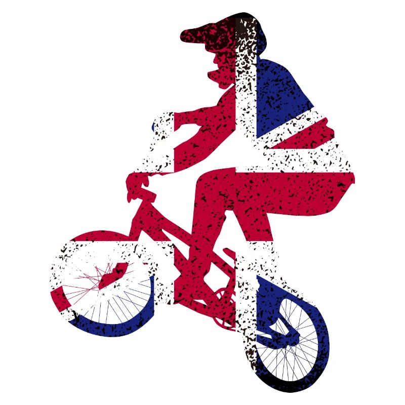 Union Jack Radfahrer-Silhouette
