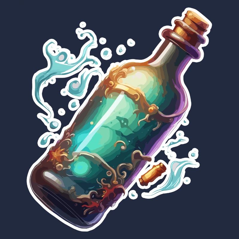 Magic Bottle / Cork / Water / Comic