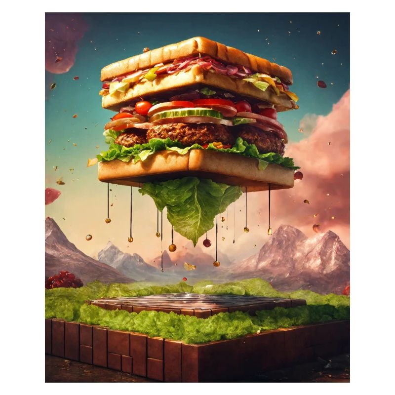 3D Burgerwürfel: Digitale Kunst