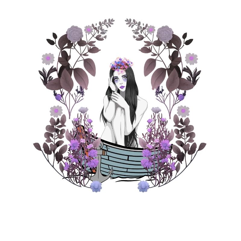 Mädchen Frau Boot Nostalgisch Blumen sinnlich