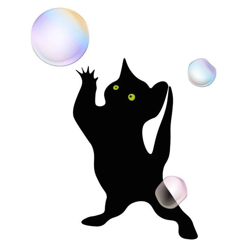 Katze entdeckt Blasen