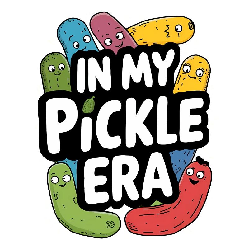 Lebendiges "In My Pickle Era" Fun Pickle Pun Design