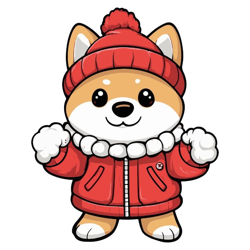 Dessin animé de chien Samoyède