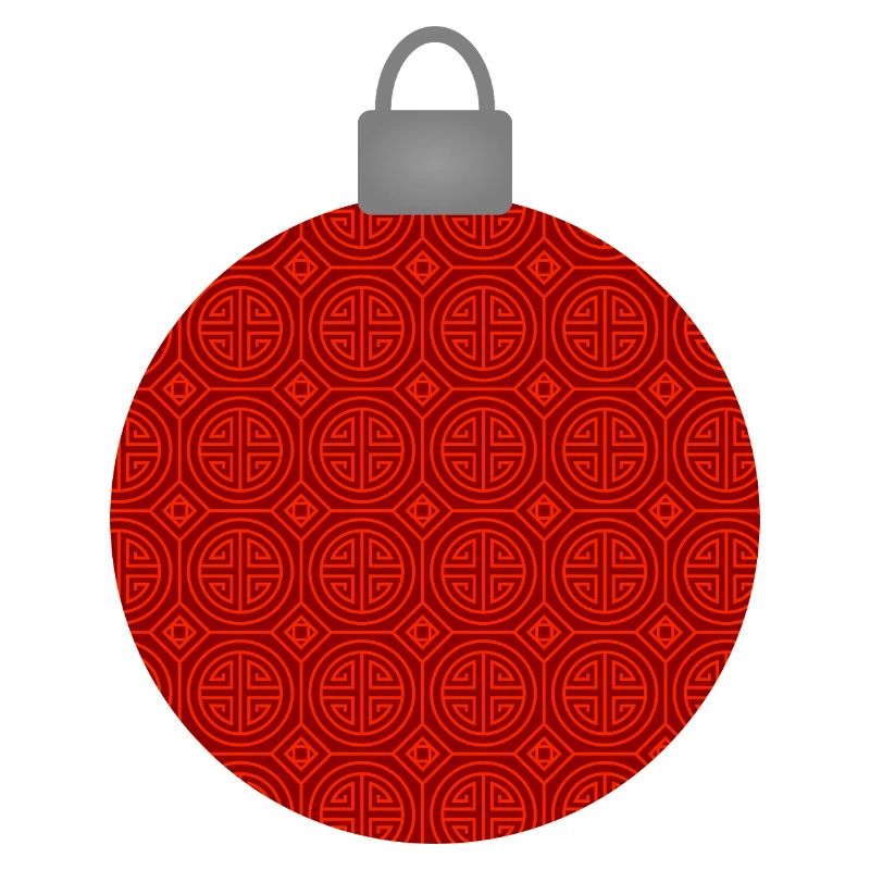 Rotes Rundmuster Weihnachtskugel