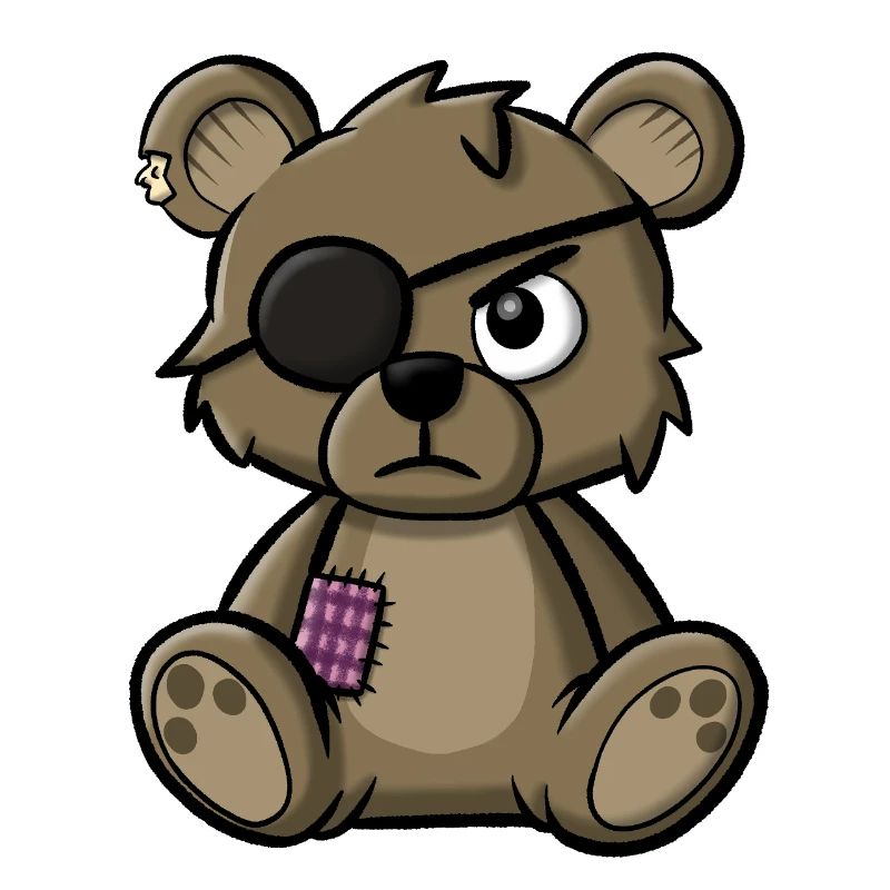 Ours en peluche avec cache-œil