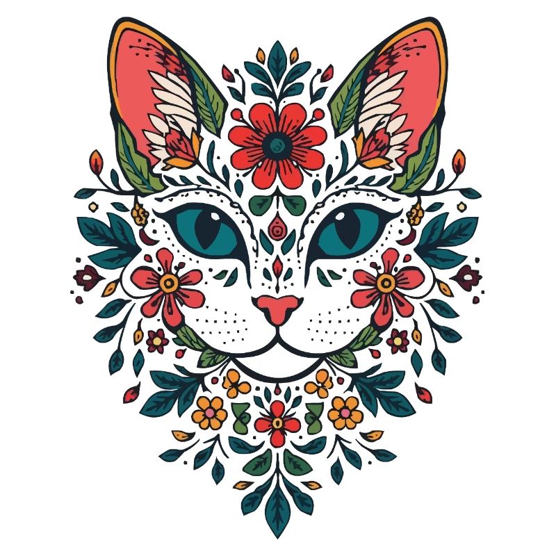 Portrait du chat fleur