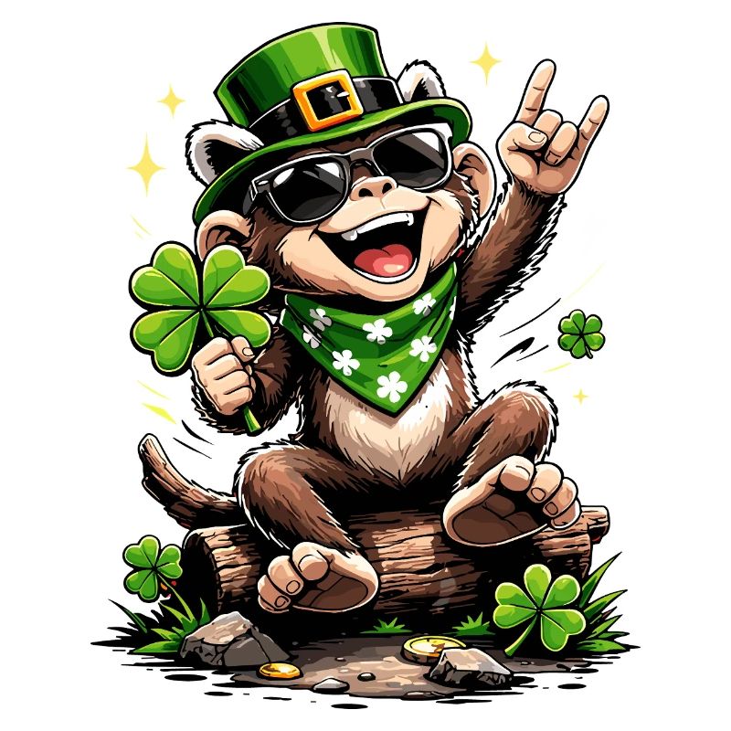 Monkey St. Patty's Shamrock Funny Gift