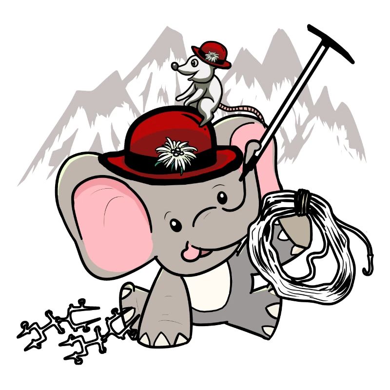 Tiroler Elefant Bergsteiger klettern Maus Alpen
