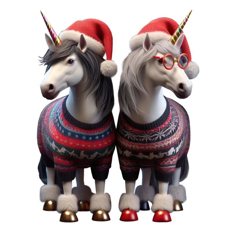 Licornes de Noël Pull de Noël moche