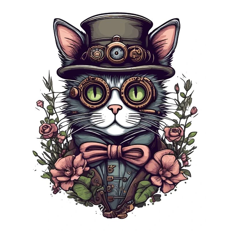 Chat steampunk