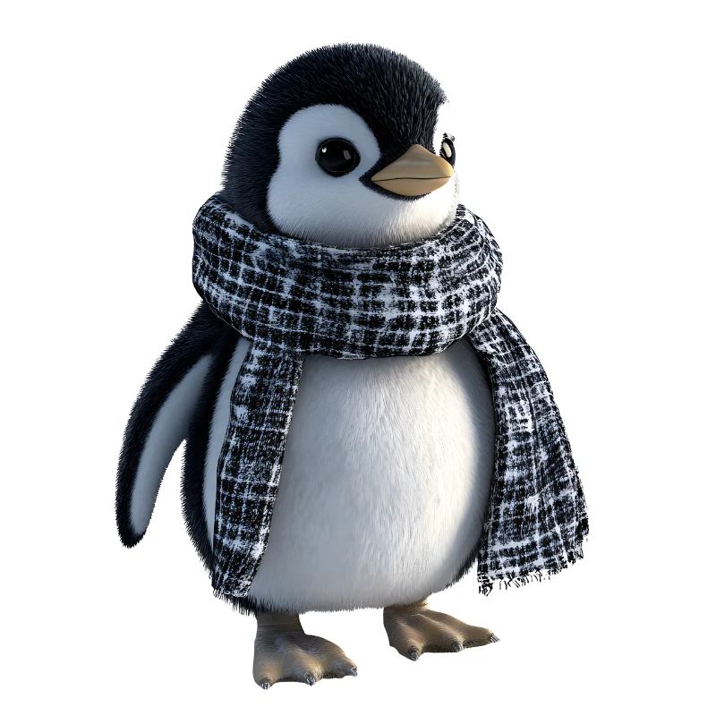 Pingouin drôle avec une écharpe