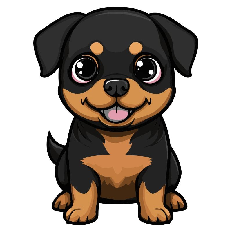 Rottweiler chien bande dessinée mignon