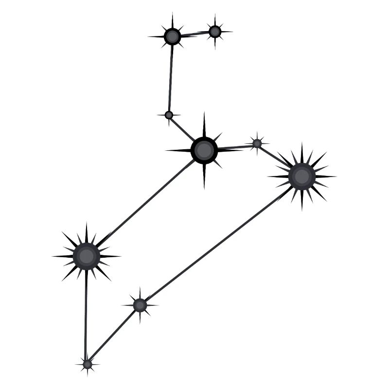 Löwe Sternbild Sternzeichen Schwarz & Grau