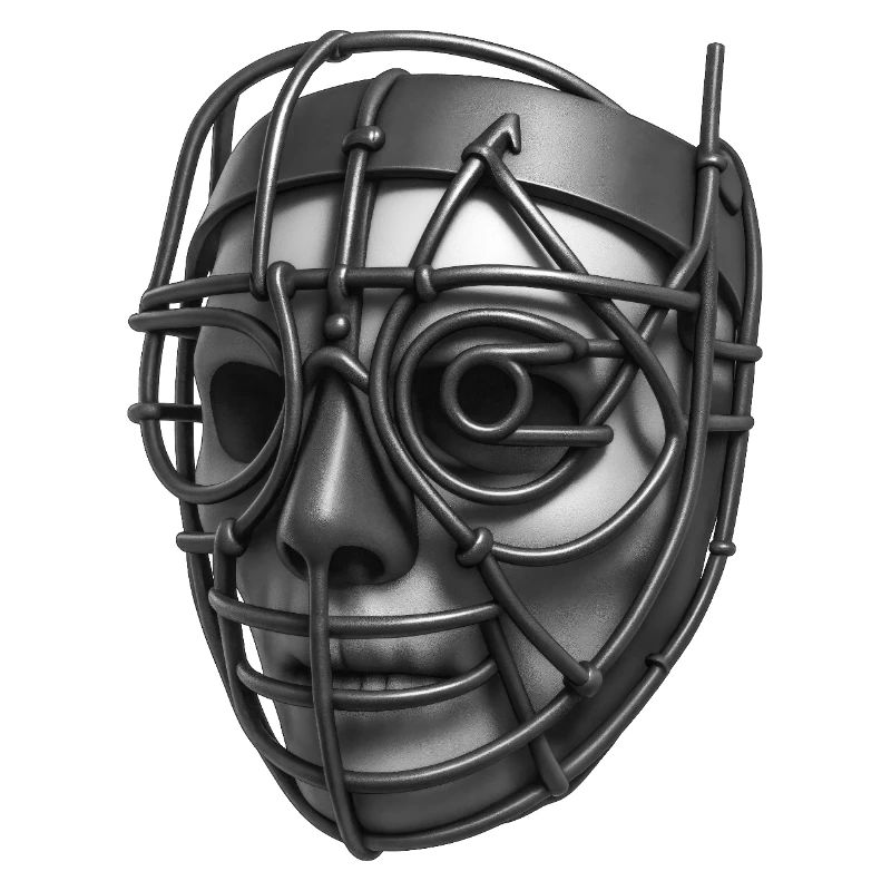 ROBOT MASK #3 - black & white