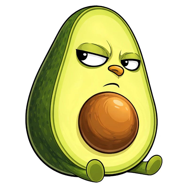 Coole Avocado mit Sonnenbrille skeptischer Blick
