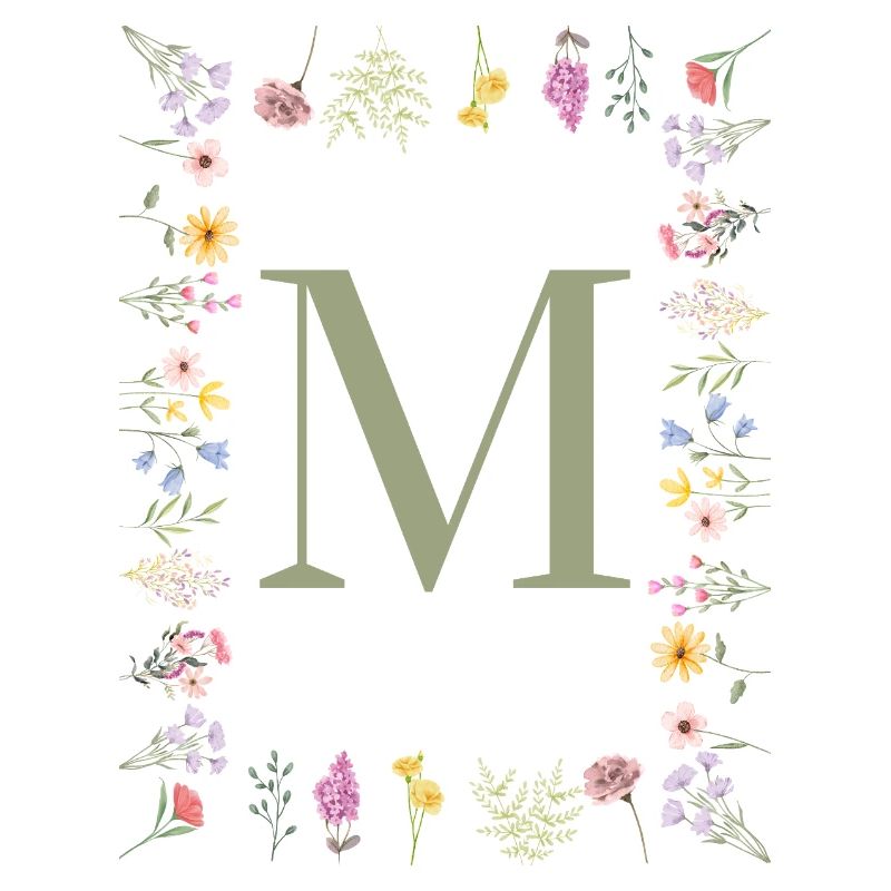 Monogramme floral initial M