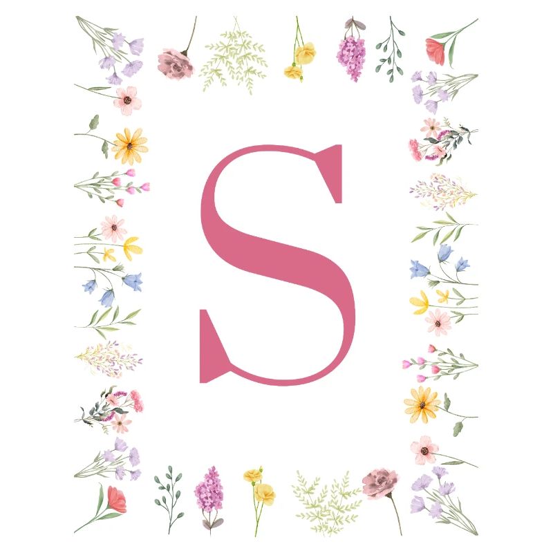 Initial S Blumenmonogramm