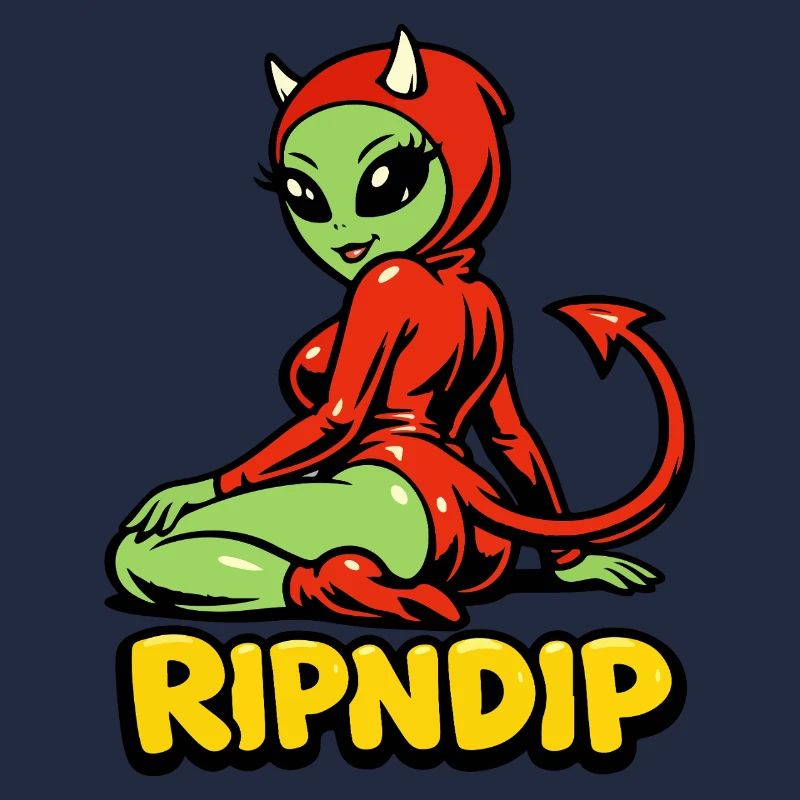 Fille démoniaque en sweat à capuche rouge