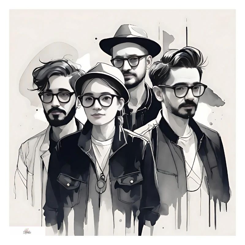 Amici Inchiostro Ritratto