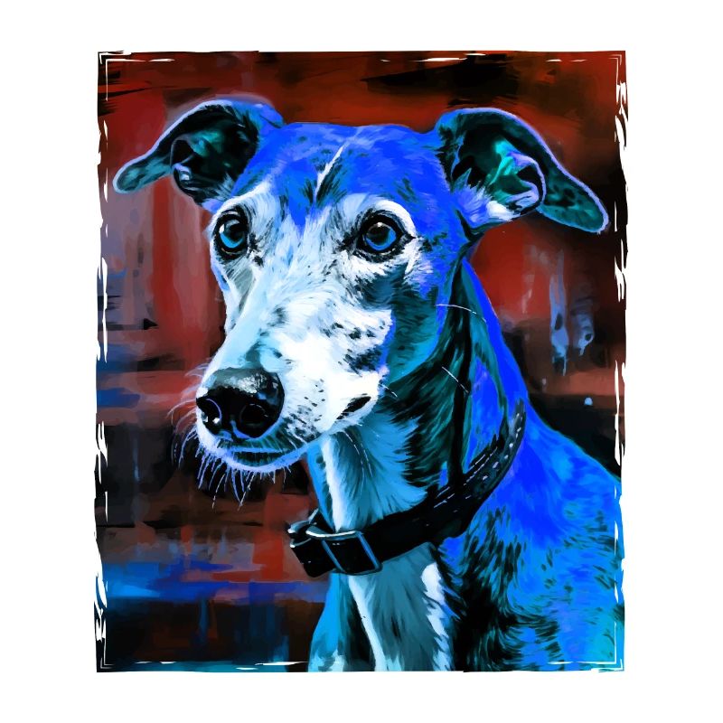 Portrait de chien lévrier