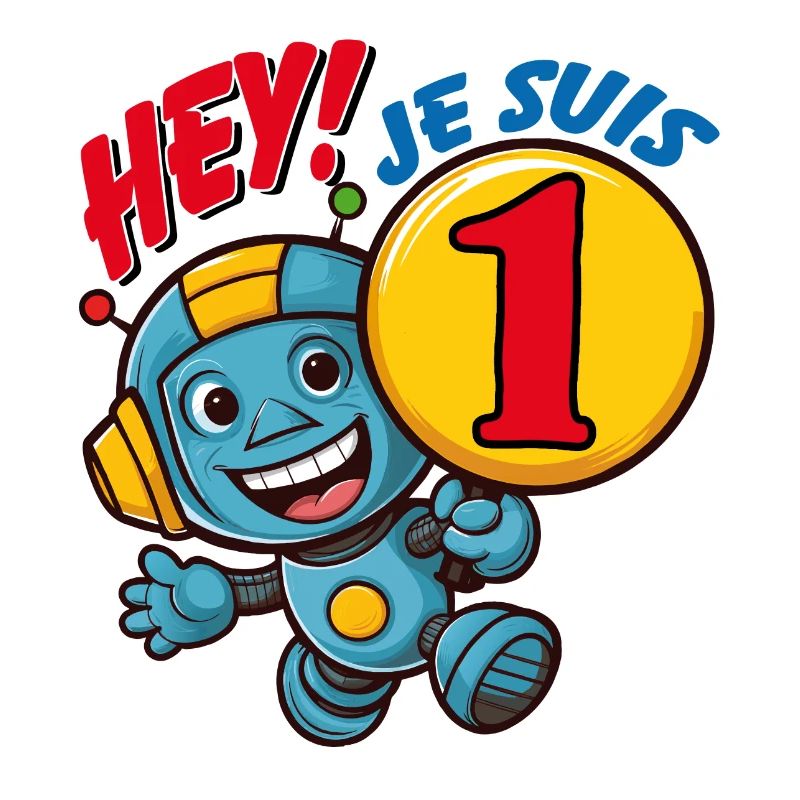 Un an petit robot mignon anniversaire d'enfant