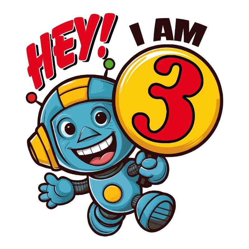 Little Funny Robot Third Birthday